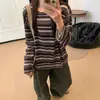 Camiseta de Manga Larga Nueva Primavera/Otoño 2026 para Mujer Estilo Coreano Retro Holgada Capa Interior Capa Base Top Perezoso Oversize