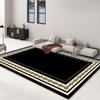 Tapete de sala de estar moderno minimalista manta de mesa de centro preta de luxo leve tapete de quarto minimalista francês para casa esfregar