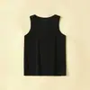 Camiseta sem manga 100% algodão para meninos, Camiseta de verão infantil, Camiseta de algodão canelado para crianças maiores e estudantes, Camiseta listrada para meninas