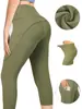 Pantalones de yoga con bolsillos y solapa, elásticos, color piel, cintura alta de tres puntos, control de abdomen, realce de glúteos y deportivos con efecto "melocotón".