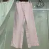 Pantalones rectos de pierna ancha elásticos de mezcla de lino estilo japonés para mujer, pantalones largos casuales con cordón, modelo nuevo 26 C473791/482246