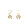 Pendientes de estilo coreano de alta gama, sencillos, pequeños y elegantes, con lazo de circonita, redondos, de ojo de gato, para mujer, con diseño de celebridades de Internet.