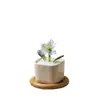 Arreglo de Flores Artificiales de Vidrio Zibo, Ramo Pequeño de Lirios, Planta de Flor Eterna de Cristal de Vidrio, un Buen Artículo para el Escritorio de tu Oficina