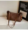 Bolsa para lonchera suelta estilo coreano de axila, nicho retro de gamuza y felpa, bolsa de un solo hombro cruzada para ir al trabajo, bolsa de moda con estampado de leopardo para ir al trabajo