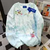 Sudadera Redonda de Longitud Media con Estampado de Crayon Shin-Chan de Anime Lindo para Mujer, Divertida y Versátil Sudadera Tie-Dye Rosa de Manga Larga