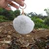 Pelota de felpa de color transfronterizo de 8 cm con colgante de hebilla de langosta, colgante de joyería hecho a mano DIY, llavero de bola de piel de conejo Rex de imitación