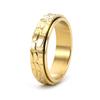 Moda europea y americana anillo giratorio de acero de titanio con textura de piedra moderna joyería de alto nivel para hombres y mujeres accesorios de anillo simples