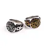 Moda Retro Europea y Americana Joyería de Acero Inoxidable Ojo de Faraón Egipcio Anubis Muerte Anillo de Acero de Titanio para Hombres y Mujeres