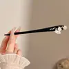 Pasador de Sándalo Negro para Mujer, Accesorio para el Cabello Fresco y Elegante, Pasador de Flor de Magnolia, Adorno para el Cabello Estilo Antiguo Qipao, Pasador Diario para Peinados Recogidos