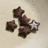 Outono e Inverno Retro Maillard Estampa de Leopardo Cor de Café Estrela de Cinco Pontas Fivela Redonda Botão Acessório de Cabelo DIY Acessórios de Chapéu
