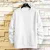 Suéter Casual Esportivo de Cor Sólida Masculino Adolescente Gola Redonda Versátil Estilo Coreano Suéter para Casais Top Básico Solto Manga Longa