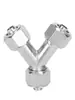 Conector Rápido Tipo Y de Tres Vías PY6 8 10 12mm Espiga Todo Cobre Niquelado Tipo Tuerca de Bloqueo Manguera Neumática Tubería de Aceite