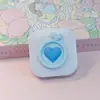 Estuche Lindo para Lentes de Contacto, Caja Compañera de Dibujos Animados de Corazón, Portátil Compacto y Personalizado para Estudiantes, Doble Estuche para Lentes de Contacto con Espejo
