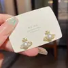 Pendientes de Moda de Aguja de Plata 925 con Cubos de Perla de Venta Caliente Pendientes Dulces de Nicho de Gama Alta Pendientes de Diseño Exquisito