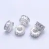Contas Espaçadoras de Ouro 18K Preenchido com Conservação de Cor, Furo Grande, Pulseira de Cobre Microincrustada com Zircônia, Anel de Diamante com Contas, Pulseira DIY, Colar, Acessórios com Contas