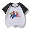 Ropa Infantil Mario Camiseta de Algodón Manga Corta Shorts Conjunto de Dos Piezas Verano Infantil Nuevo Niños Guapo Casual