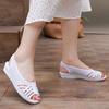 Sandalias blancas para mujer, estilo casual de verano, estilo vintage nostálgico de los años 80, de plástico, para hombre mayor, con punta de pez.