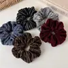 Lazo para el pelo de punto de lana con rayas diagonales en bloque de color, elegante y versátil, de alta gama, con textura, para Otoño/Invierno, accesorio para el pelo tipo anillo de intestino grueso