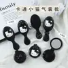 Peine de Airbag Dibujo Animado Lindo Moño Gatito Manija de Peine con Cojín de Aire Peine con Espejo Redondo Peine para Cabello Liso Peine Masajeador para el Cabello Peine para el Cabello