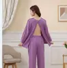 Ropa de Moxibustión de Manga Larga Delantera y Trasera de Algodón, Ropa de Belleza, Ropa para Baño de Vapor, Ropa de Manga Larga con Espalda Abierta para Masaje de Pies, Ropa de Manga Larga para Fisioterapia