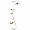 Juego de ducha de cobre macizo, cabezales de ducha presurizados para uso doméstico, de techo y de mano, sistema completo de ducha para baño