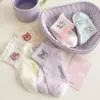 Calcetines para Niñas Sanrio Dibujos Animados Infantiles de Longitud Media Verano Malla Fina Transpirables Lindos Calcetines Cortos para Bebé
