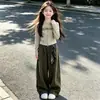 Traje para Niña Ropa de Otoño 2026 Estilo Nuevo Niños Medianos y Grandes Estilo Coreano Estampado de Letras Top de Manga Larga Pantalones de Pierna Ancha Elegante Conjunto de Dos Piezas Moderno