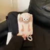 Bolsa de Celular Feminina Fashionable de Lã Feita à Mão, Novo Estilo Coreano Fofo Desenho Animado Cordeiro Versátil Bolsa Transversal Infantil