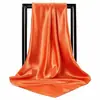 Lenço de seda 90 cetim, best-seller transfronteiriço, lenço quadrado liso de cor única de seda artificial, lenço profissional de comissário de bordo, lenço de seda longo
