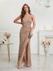 Novo Vestido de Noite de Verão 2026 para Mulheres, Elegante e Justo ao Corpo, Estilo Europeu e Americano, Uso Diário, Decote V, Vestido de Lantejoulas Amazon