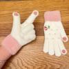 Luvas de Lã Grossas Quentes com Bordado de Boneco de Neve, Tela Sensível ao Toque, Novo Estilo, para Crianças e Mulheres, Luvas de Tricô de Inverno Atacado para Exportação