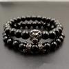 Pulsera de Fútbol para Hombre de Venta Caliente Transfronteriza Pulsera de Piedra Ojo de Tigre Pulsera Elástica de Perlas Retro de Mina de Hierro para Hombre