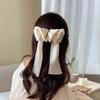 Presilha de Laço com Franja de Alta Qualidade na Parte de Trás da Cabeça, Presilha de Cabelo, Verão Feminino Retrô Francês Cetim Elegante Presilha Superior