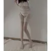 Medias de tirantes sexys Qianai para mujer, Medias eróticas de una pieza con entrepierna abierta, Color contrastante de deseo puro, Medias negras de celebridad de internet, Medias largas A88