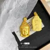 Loja de ouro com o mesmo estilo novo estilo chinês estilo antigo ouro masculino e feminino com pingente de cabeça de Buda da paz sólido colar de cordão diy
