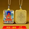 Collar Colgante Thangka Nuevo Estilo Pintado a Mano con Incrustaciones de Oro Presentando las Ocho Deidades Guardianas, un Símbolo de Paz, Tendencia de Moda Personalizada Europea y Americana