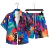 Traje de Desempeño para Jardín de Infantes Estilo Étnico Dai Ropa Familiar Camisa Floral para Hombre y Mujer Manga Corta Retro Hawaiano Ropa Infantil Tendencia