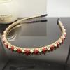 Diadema barroca transfronteriza, diadema con perlas de cristal, moderna, sencilla, combinable, de alta calidad, con borde fino, accesorios para el cabello