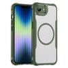 Funda para iPhone SE4, funda magnética de fibra de carbono translúcida resistente a caídas para Apple SE4.