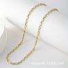 Collar de Cadena para Clavícula de Latón con Electrochapado de Oro Real, Estilo Japonés y Coreano, Minimalista, Vintage