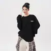 Sudadera Redonda con Bordado Floral Retro Americano para Mujer Primavera y Otoño Marca de Tendencia de Gama Alta Holgada Versátil Camiseta Base Top