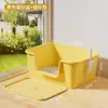 Caja de Arena para Gatos Extra Grande Antisalpicaduras Inodoro para Gatos a Prueba de Olores Caja de Arena para Gatos Enorme Arenero Abierto Compañero de Arena para Gatos