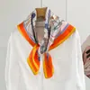 Pañuelo de Seda para Mujer, Nuevo Estilo Primavera y Verano, Hecho de Seda de Morera, con un Estampado Elegante, Pañuelo Cuadrado Mediano Versátil, Se Puede Usar como Chal o Prenda Exterior
