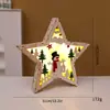Lámpara decorativa de estrella de cinco puntas navideña adornos Tienda de decoración navideña escaparate Lámpara decorativa de madera decoración pequeña en stock