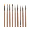 Conjunto de 9 pincéis para nail art marrons transfronteiriço, pincéis de nail art estilo japonês, cabo semitransparente, pincéis para unhas de gel, ferramentas de nail art