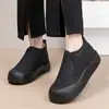Botas de Neve de Lã de Ovelha Grossa de Solado Alto para o Inverno Confortáveis e Leves Casuais Femininas Botas de Algodão Aconchegantes com Forro de Lã Espessado à Prova de Frio
