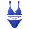 Traje de baño 2022, nuevo bikini sexy dividido de tres puntos, traje de baño de aguas termales con fruncido en el pecho pequeño para mujer, bikini