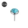 Liga de Titânio F136 0,9x 4mm Pedra Natural Olho de Tigre Joia para Piercing Stud de Lábio Stud de Orelha Stud de Língua Piercing