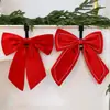 Pingente Grande de Laço de Natal de Veludo Vinho Decoração de Janela de Natal DIY Pingente de Árvore de Natal Pronto para Venda