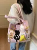 Bolsa de Lona para Mujer, Estilo Coreano, Estilo Perezoso, Bolso Cruzado de Gran Capacidad, Mochila Versátil Casual para Estudiantes, Bolso de Hombro para Viajero